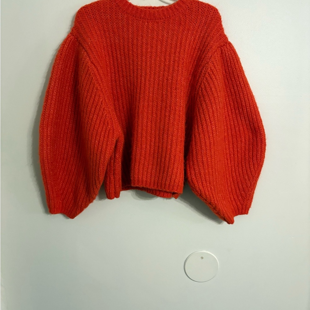 Topshop knit volume sleeve fluffy sweater Size SMALL NWOT - Picture 2 of 8